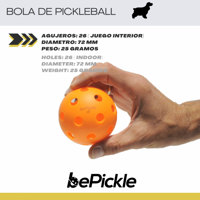 Bola BePickle pickleball naranja 26 agujeros