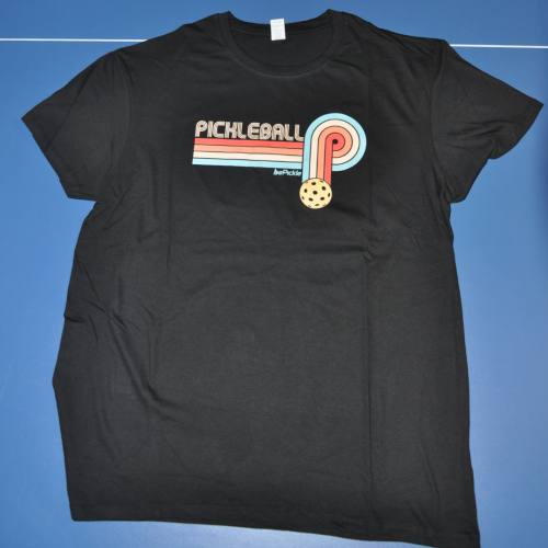 Camiseta de algodón orgánico unisex Retro PickleBall (Negra)
